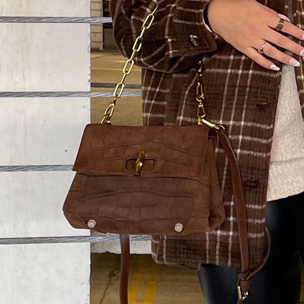 Brown “Croc” Bowen Bag - Picture 2 of 3